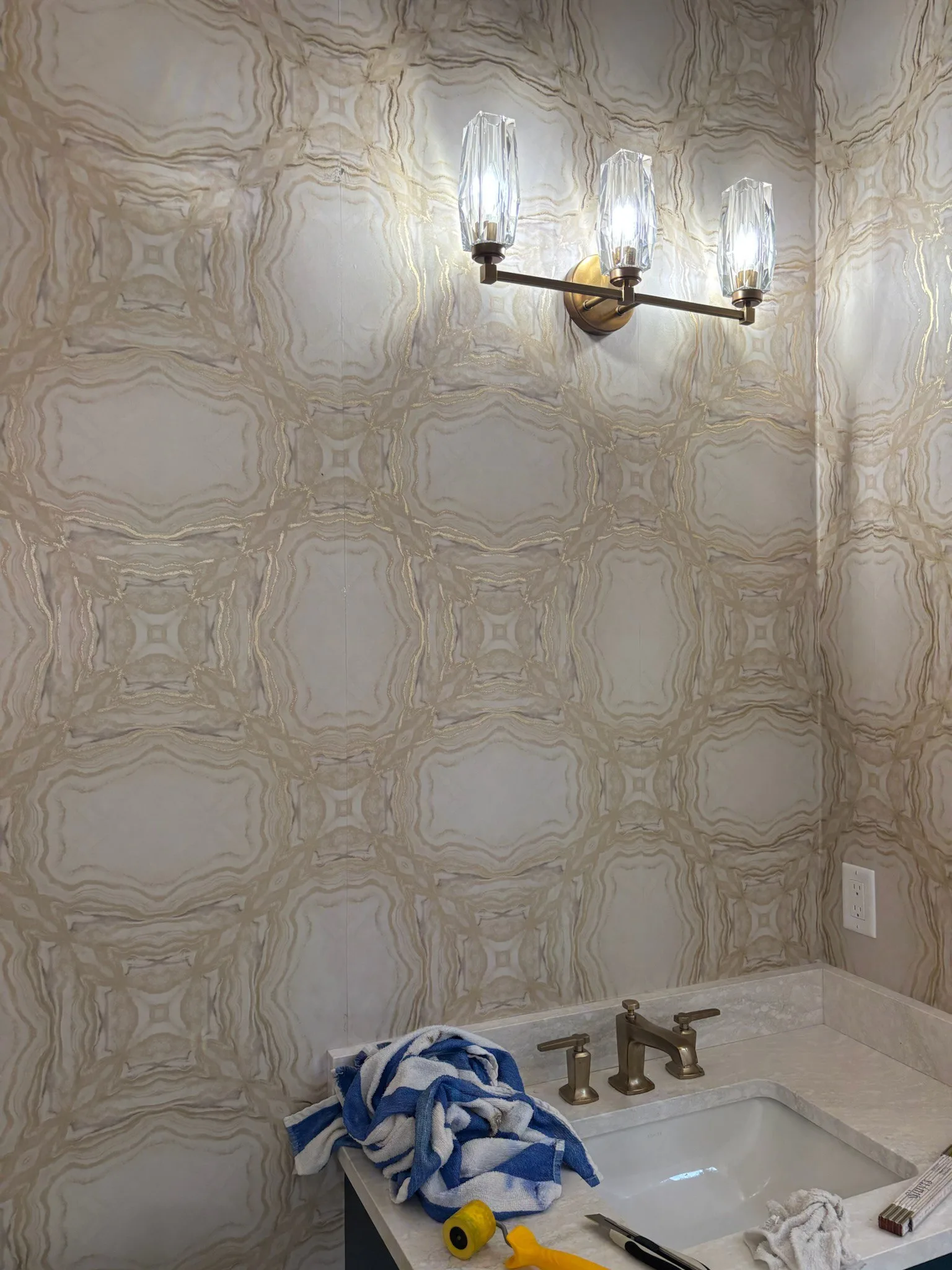 Commercial wallpaper installation in Seattle office